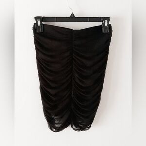 Fashion Nova Black Ruched Mini Skirt NWT